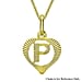 9K Yellow Gold 10.5mm x 16.5mm Diamond Cut P Initial Heart Pendant