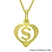 9K Yellow Gold 10.5mm x 16.5mm Diamond Cut S Initial Heart Pendant