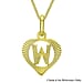 9K Yellow Gold 10.5mm x 16.5mm Diamond Cut W Initial Heart Pendant