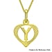 9K Yellow Gold 10.5mm x 16.5mm Diamond Cut Y Initial Heart Pendant