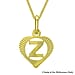 9K Yellow Gold 10.5mm x 16.5mm Diamond Cut Z Initial Heart Pendant