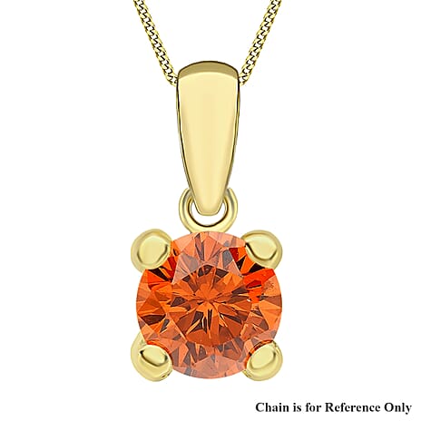 9K Yellow Gold  A   Cubic Zirconia  Pendant 0.75 ct,  Gold Wt. 0.2 Gms  0.750  Ct.