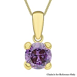 9K Yellow Gold White Cubic Zirconia 5mm April Birthstone Pendant