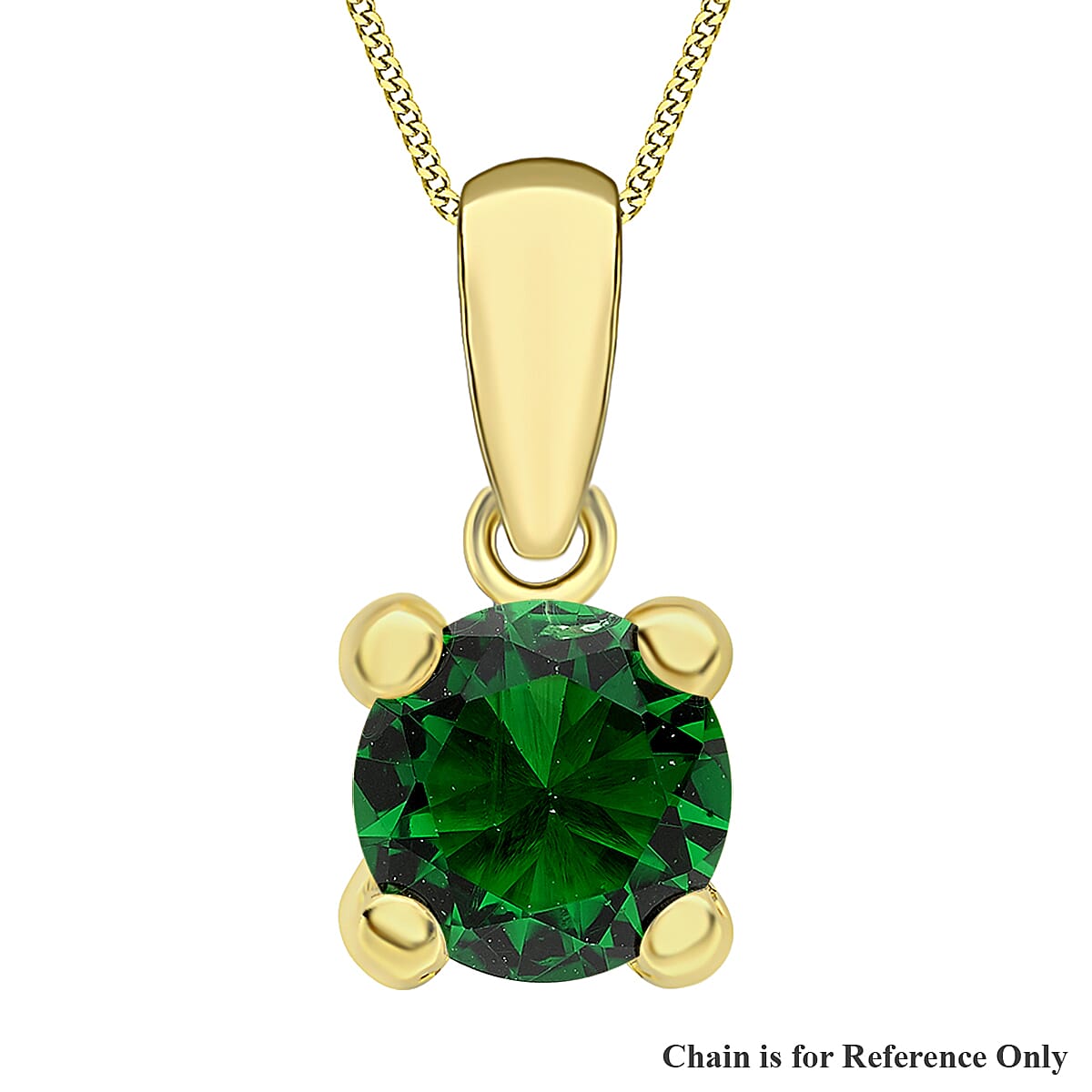9K Yellow Gold  A   Cubic Zirconia  Pendant 0.75 ct,  Gold Wt. 0.2 Gms  0.750  Ct.