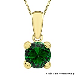 9K Yellow Gold White Cubic Zirconia 5mm April Birthstone Pendant