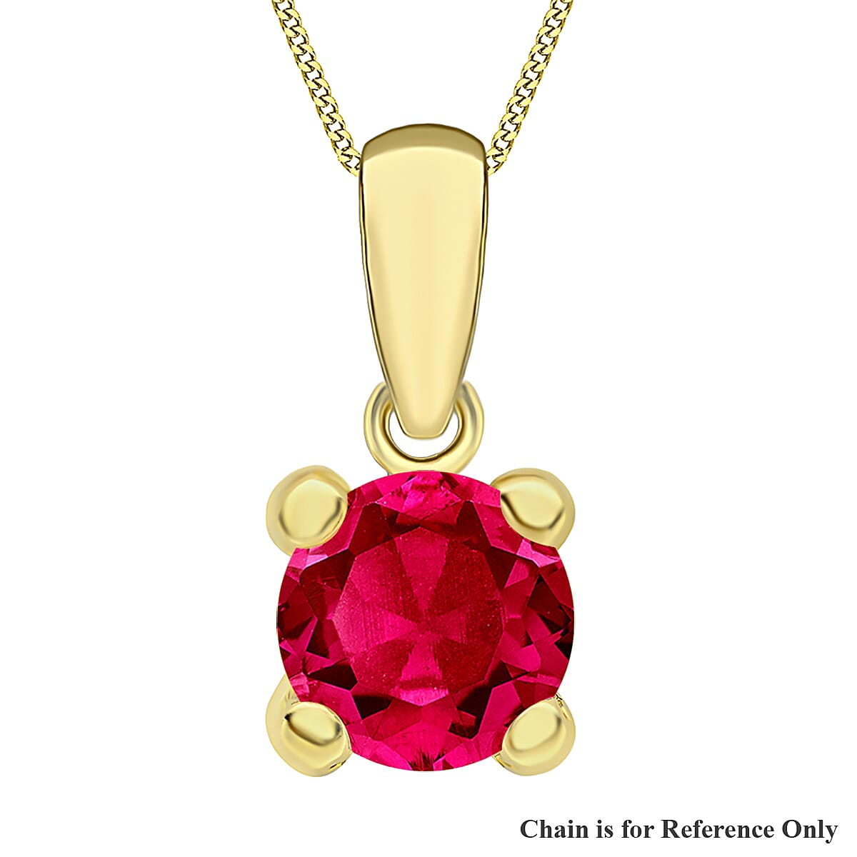 9K Yellow Gold  A   Cubic Zirconia  Pendant 0.75 ct,  Gold Wt. 0.2 Gms  0.750  Ct.