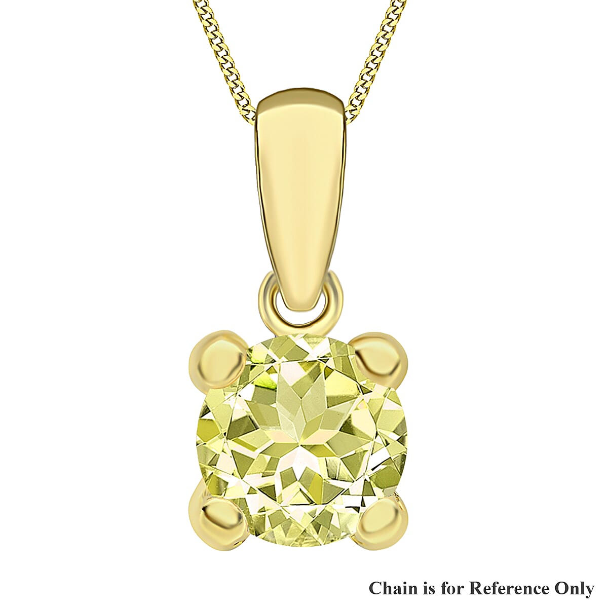 9K Yellow Gold  A   Cubic Zirconia  Pendant 0.75 ct,  Gold Wt. 0.2 Gms  0.750  Ct.