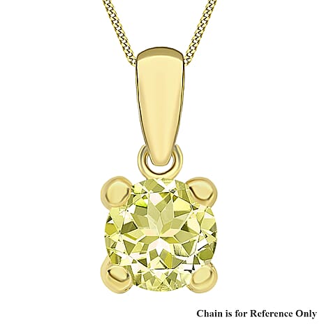 9K Yellow Gold  A   Cubic Zirconia  Pendant 0.75 ct,  Gold Wt. 0.2 Gms  0.750  Ct.
