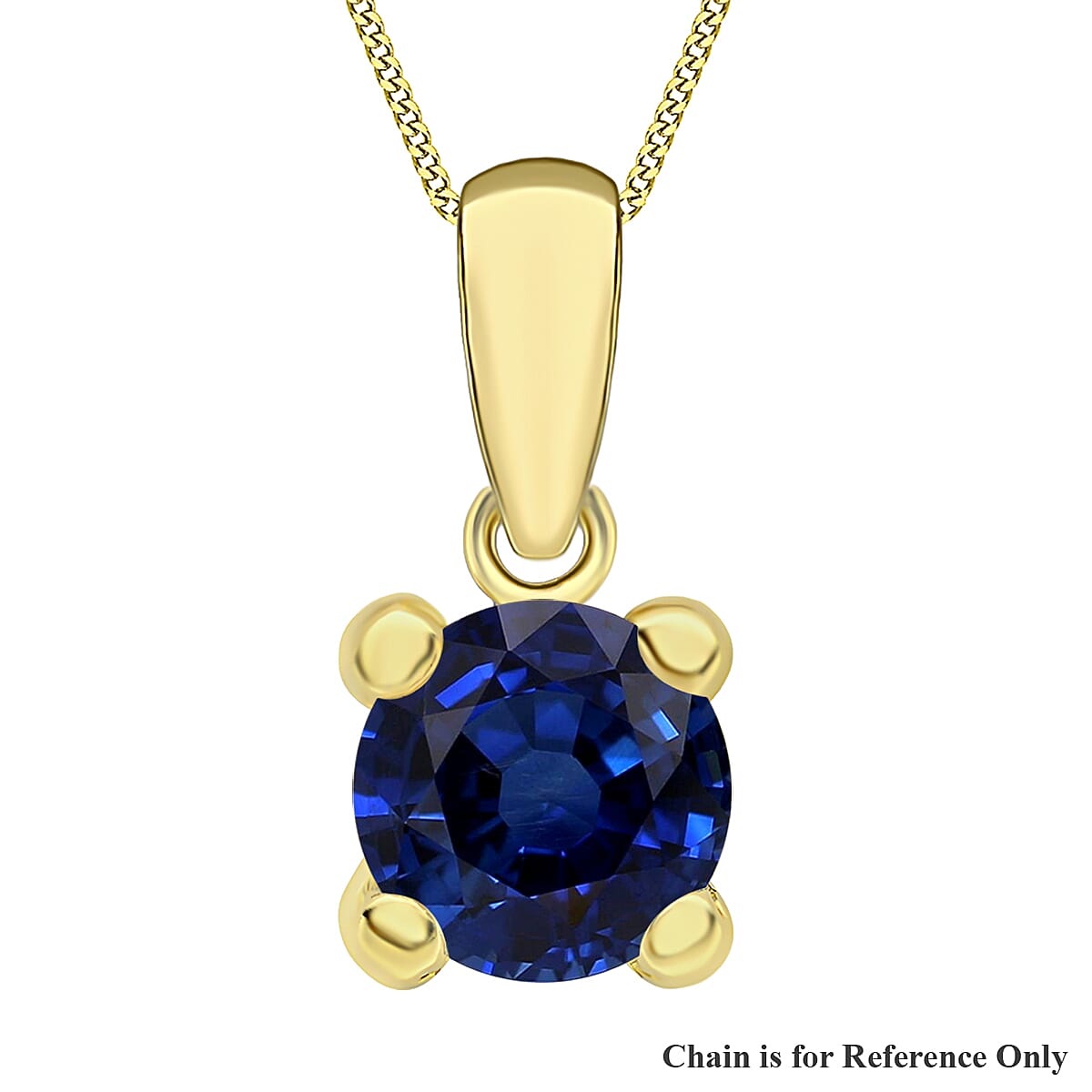 9K Yellow Gold  A   Cubic Zirconia  Pendant 0.75 ct,  Gold Wt. 0.2 Gms  0.750  Ct.
