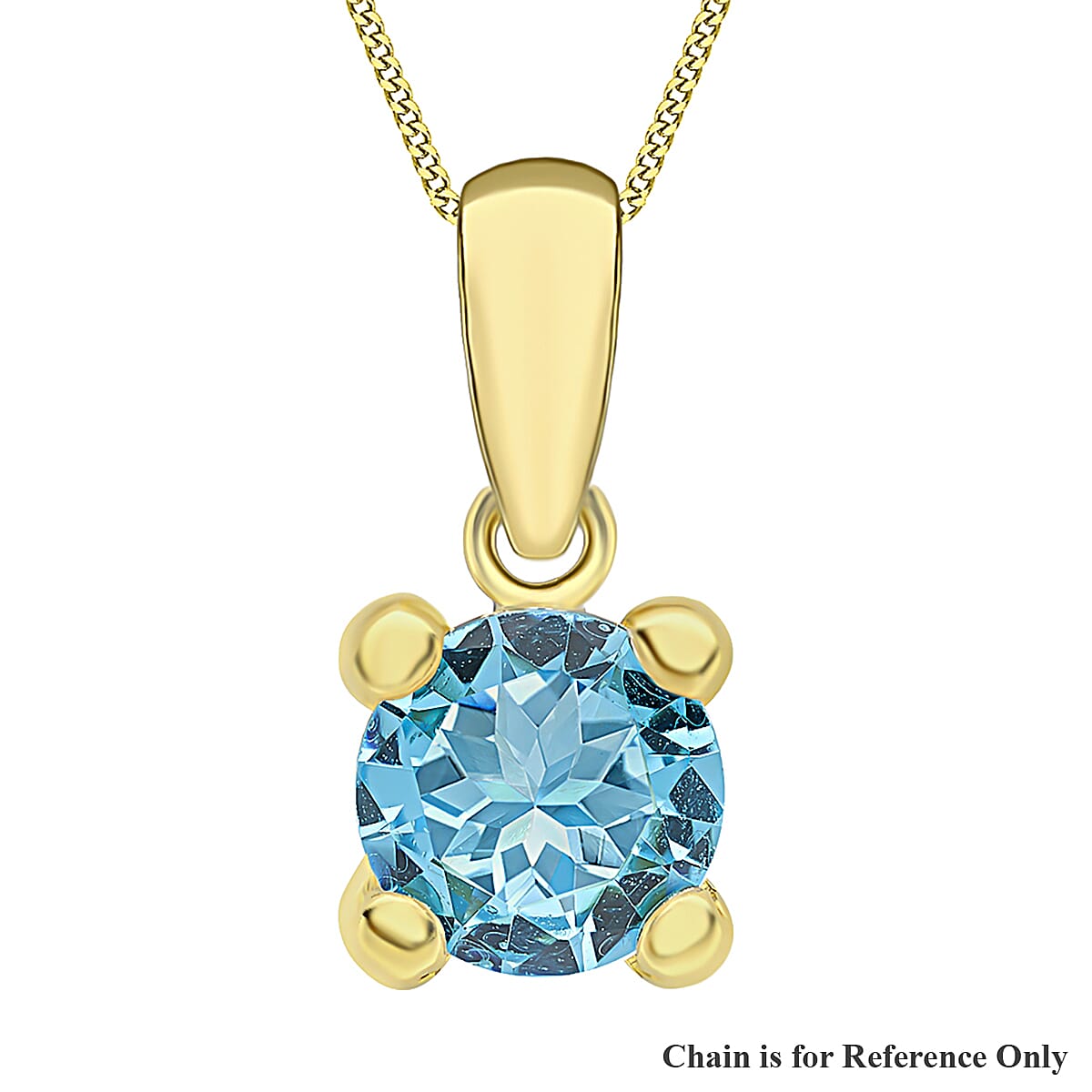 9K Yellow Gold  A   Cubic Zirconia  Pendant 0.75 ct,  Gold Wt. 0.2 Gms  0.750  Ct.