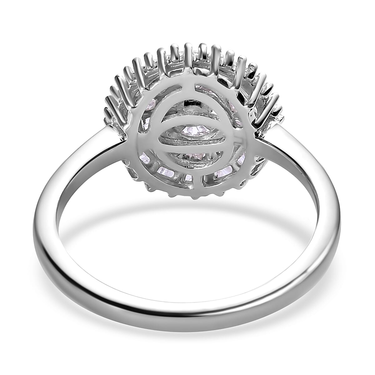 Diamond Ring in Platinum Overlay Sterling Silver 0.53 Ct.