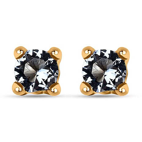 9K Yellow Gold  A Cubic Zirconia Earring 0.80 ct, Gold Wt. 0.33 Gms