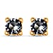 9K Yellow Gold Sky Blue Combodian Zircon 4mm March Birthstone Solitaire Stud Earrings