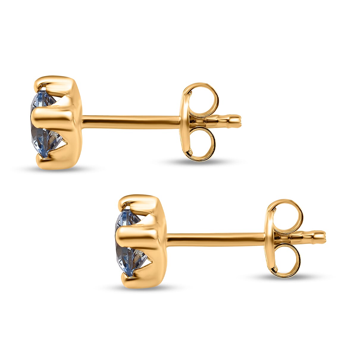 9K Yellow Gold  A Cubic Zirconia Earring 0.80 ct, Gold Wt. 0.33 Gms