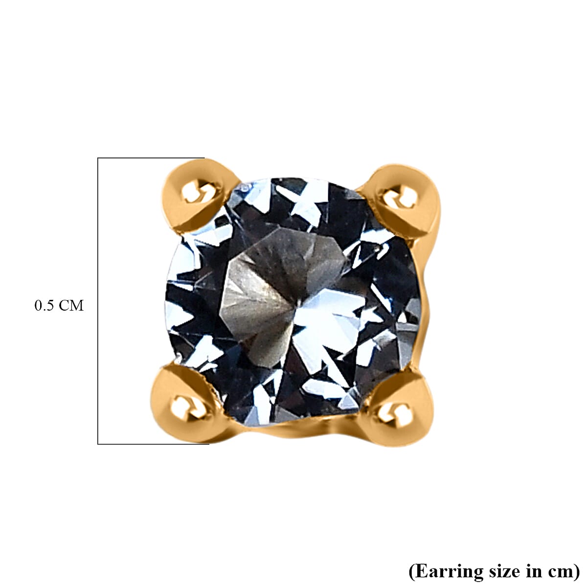 9K Yellow Gold  A Cubic Zirconia Earring 0.80 ct, Gold Wt. 0.33 Gms