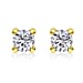 9K Yellow Gold White Combodian Zircon 4mm April Birthstone Solitaire Stud Earrings