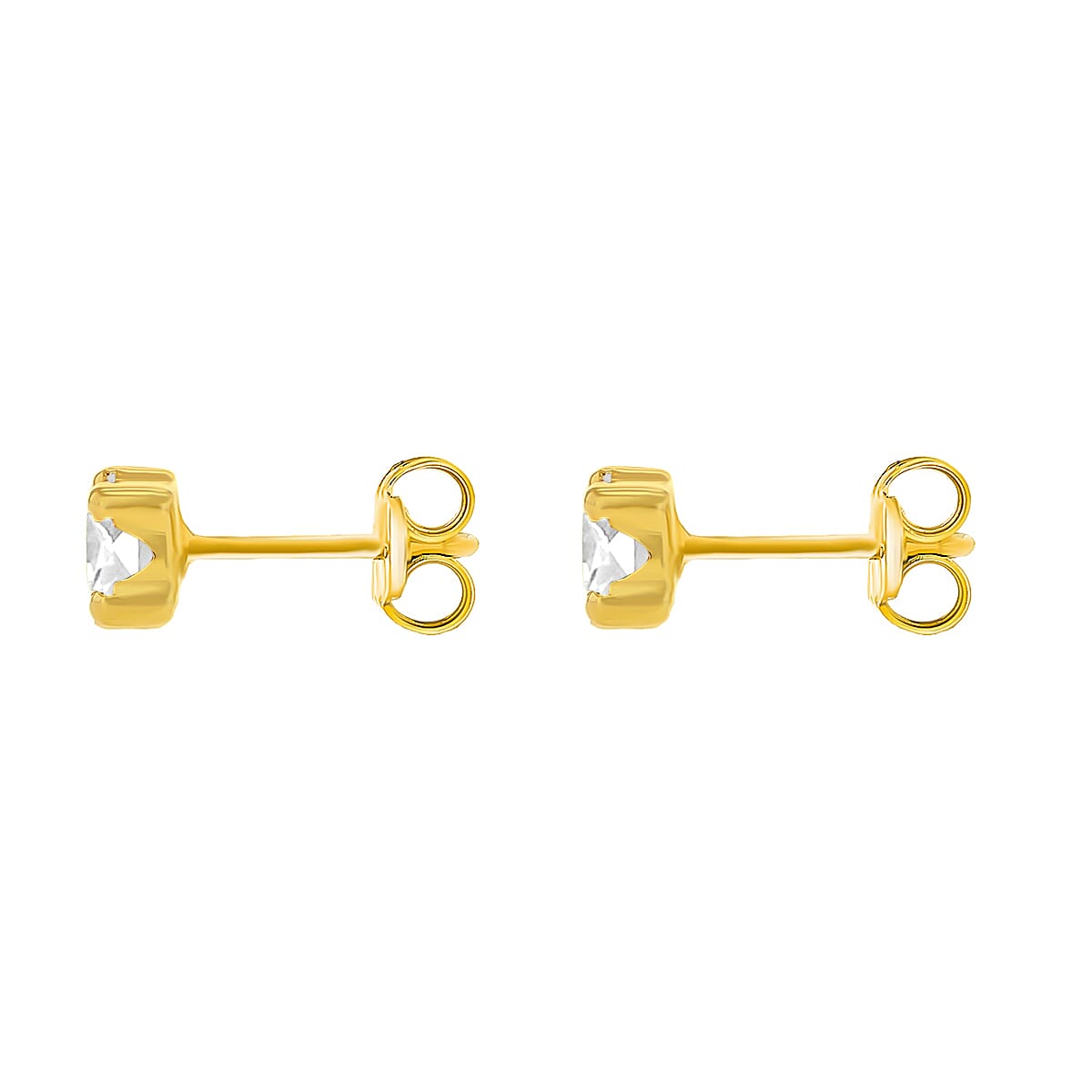 9K Yellow Gold  A   Cubic Zirconia  Earring 0.80 ct,  Gold Wt. 0.33 Gms  0.400  Ct.