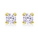 9K Yellow Gold Lilac Combodian Zircon 4mm June Birthstone Solitaire Stud Earrings