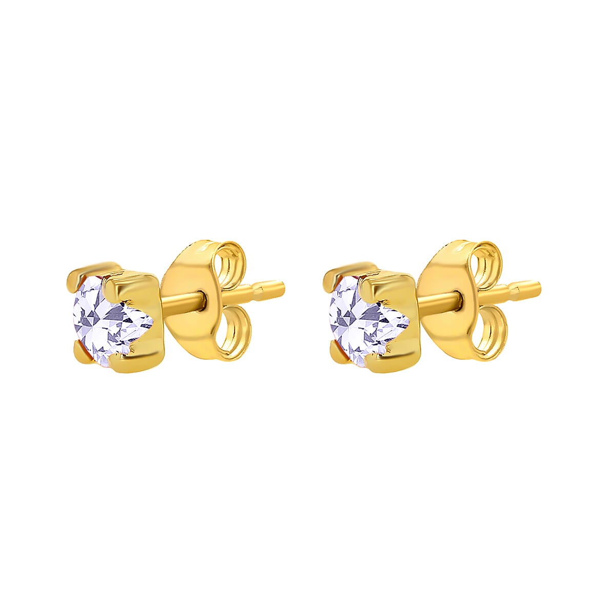 9K Yellow Gold  A   Cubic Zirconia  Earring 0.80 ct,  Gold Wt. 0.33 Gms  0.400  Ct.