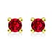 9K Yellow Gold Magenta Combodian Zircon 4mm July Birthstone Solitaire Stud Earrings