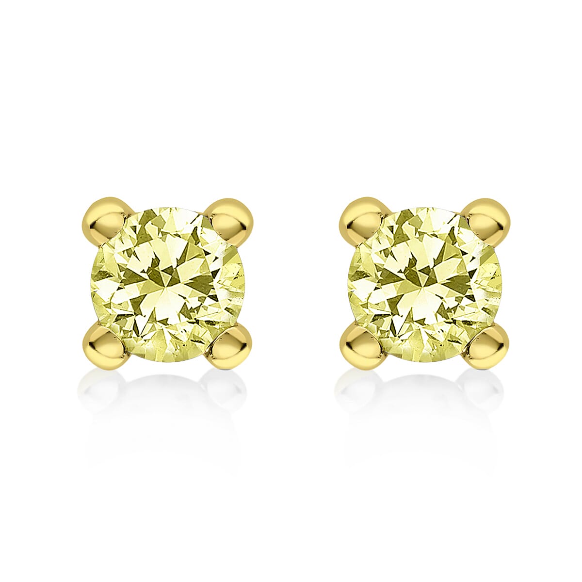 9K Yellow Gold  A   Cubic Zirconia  Earring 0.80 ct,  Gold Wt. 0.33 Gms  0.400  Ct.