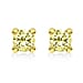 9K Yellow Gold Light Yellow Combodian Zircon 4mm August Birthstone Solitaire Stud Earrings