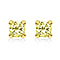 9K Yellow Gold Light Yellow Combodian Zircon 4mm August Birthstone Solitaire Stud Earrings