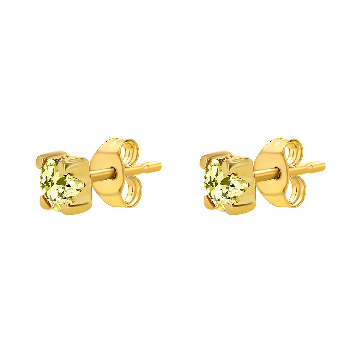 9K Yellow Gold  A   Cubic Zirconia  Earring 0.80 ct,  Gold Wt. 0.33 Gms  0.400  Ct.