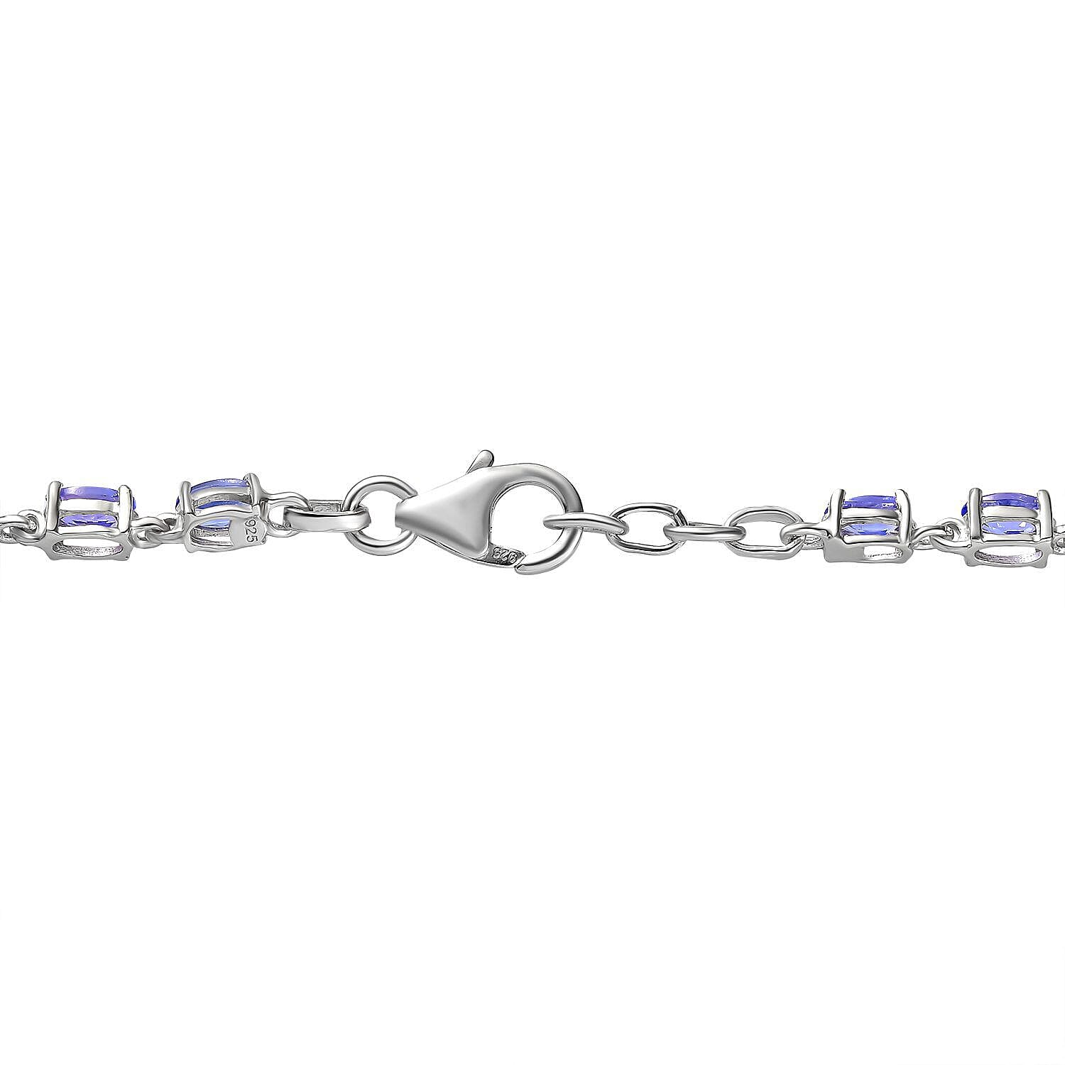 Tanzanite Bracelet (Size - 8 with Ext.) in Sterling Silver 5.46 Ct, Silver Wt. 6.10 Gms.