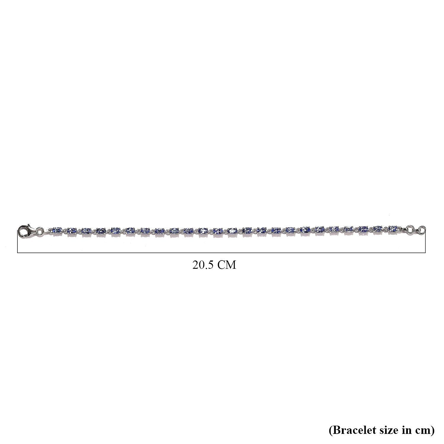 Tanzanite Bracelet (Size - 8 with Ext.) in Sterling Silver 5.46 Ct, Silver Wt. 6.10 Gms.