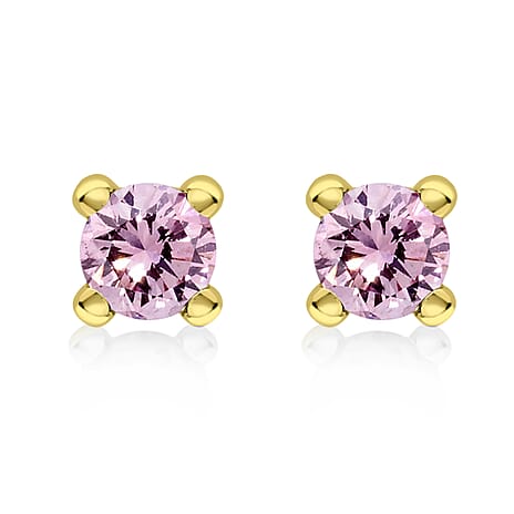 9K Yellow Gold  A   Cubic Zirconia  Earring 0.80 ct,  Gold Wt. 0.33 Gms  0.400  Ct.