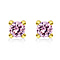 9K Yellow Gold Pink Combodian Zircon 4mm October Birthstone Solitaire Stud Earrings
