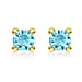 9K Yellow Gold Blue Combodian Zircon 4mm December Birthstone Solitaire Stud Earrings