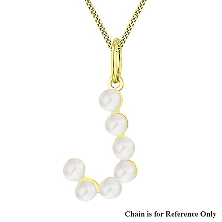 9K Yellow Gold 2.5mm Fresh Water Pearls Initial J Pendant 9K Yellow Gold 2.5mm Fresh Water Pearls Initial J Pendant