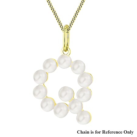 9K Yellow Gold 2.5mm Fresh Water Pearls Initial Q Pendant 9K Yellow Gold 2.5mm Fresh Water Pearls Initial Q Pendant