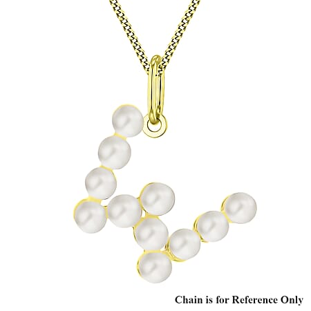 9K Yellow Gold 2.5mm Fresh Water Pearls Initial W Pendant 9K Yellow Gold 2.5mm Fresh Water Pearls Initial W Pendant