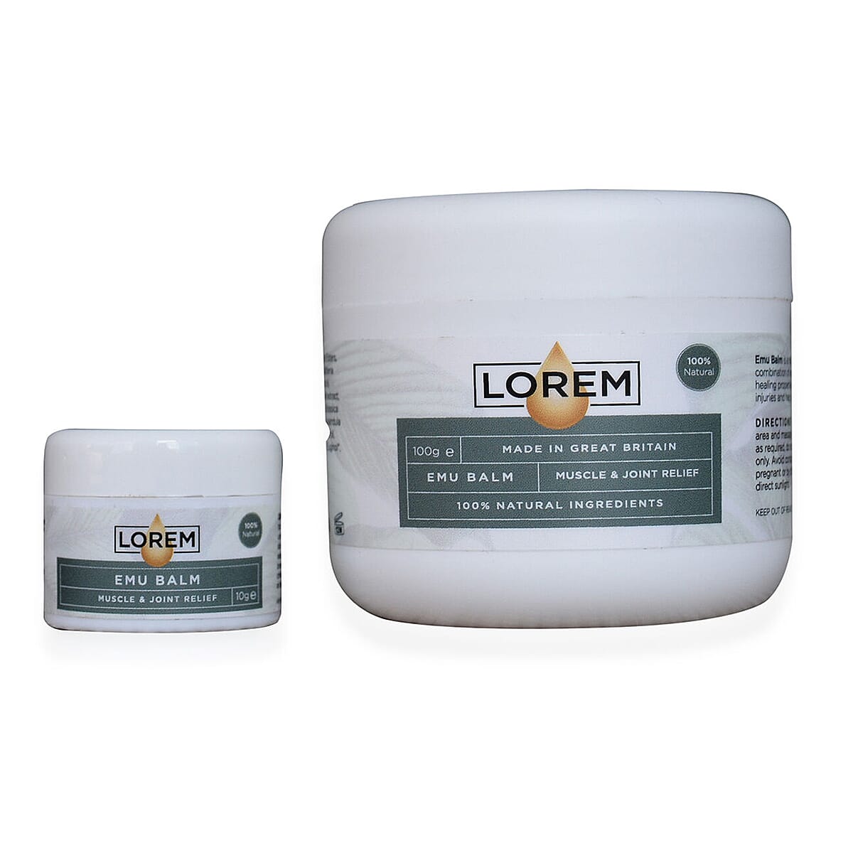 Lorem: Emu Balm-100g & 10g with Emu Oil Capsules Bundle