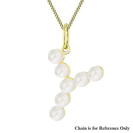 9K Yellow Gold 2.5mm Fresh Water Pearls Initial Y Pendant 9K Yellow Gold 2.5mm Fresh Water Pearls Initial Y Pendant