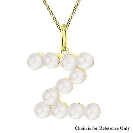 9K Yellow Gold 2.5mm Fresh Water Pearls Initial Z Pendant 9K Yellow Gold 2.5mm Fresh Water Pearls Initial Z Pendant