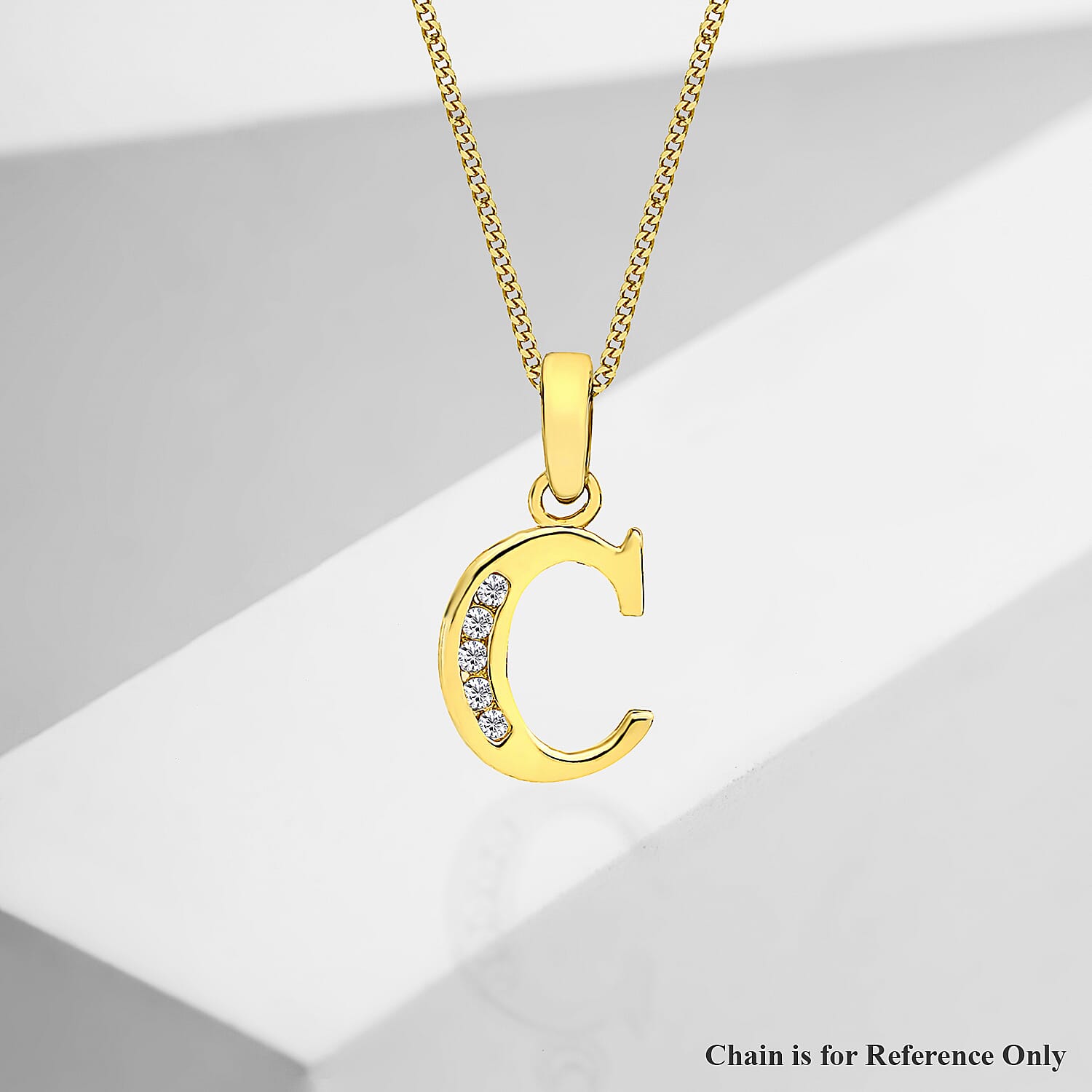 9K Yellow Gold  A   Cubic Zirconia  Pendant 0.07 ct,  Gold Wt. 0.47 Gms  0.070  Ct.