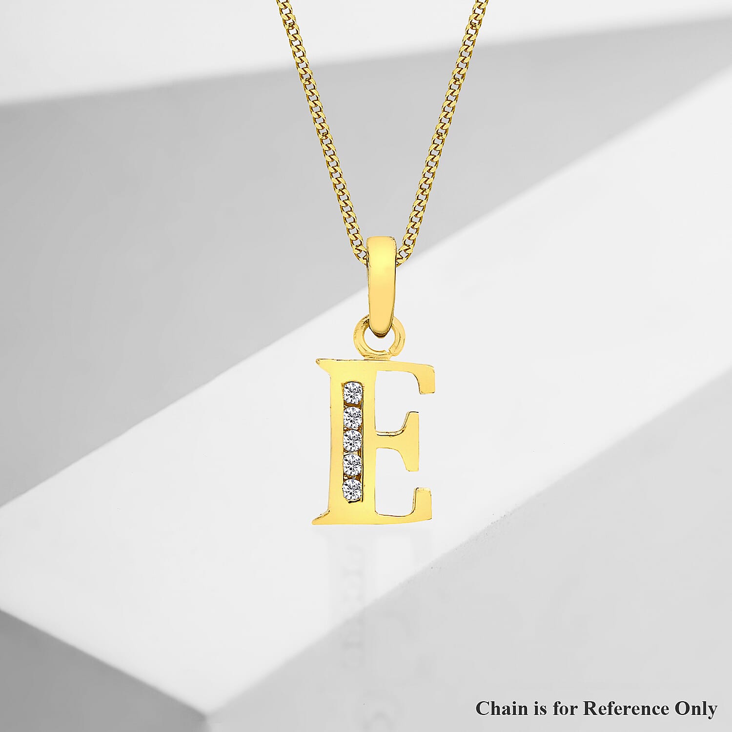 9K Yellow Gold  A   Cubic Zirconia  Pendant 0.07 ct,  Gold Wt. 0.46 Gms  0.070  Ct.