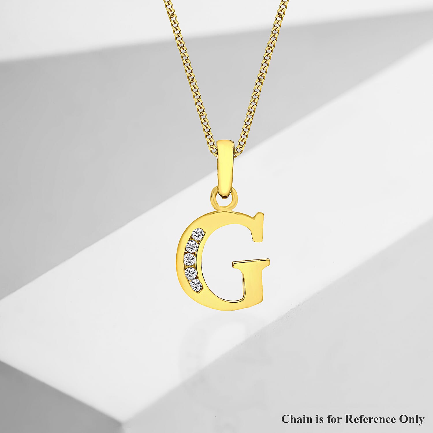 9K Yellow Gold  A   Cubic Zirconia  Pendant 0.07 ct,  Gold Wt. 0.49 Gms  0.070  Ct.