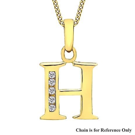 9K Yellow Gold  A   Cubic Zirconia  Pendant 0.07 ct,  Gold Wt. 0.57 Gms  0.070  Ct.