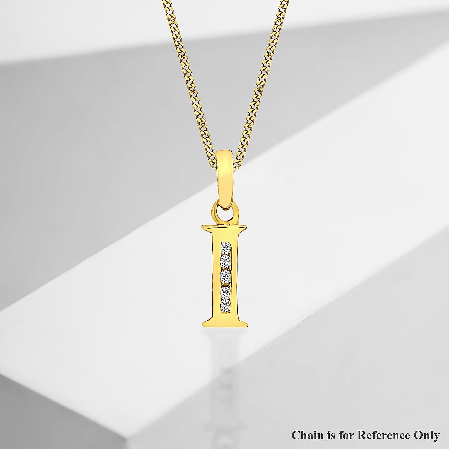 9K Yellow Gold  A   Cubic Zirconia  Pendant 0.07 ct,  Gold Wt. 0.36 Gms  0.070  Ct.