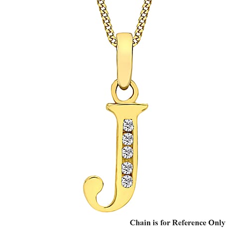 9K Yellow Gold  A   Cubic Zirconia  Pendant 0.07 ct,  Gold Wt. 0.35 Gms  0.070  Ct.