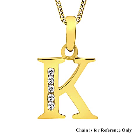 9K Yellow Gold  A   Cubic Zirconia  Pendant 0.07 ct,  Gold Wt. 0.51 Gms  0.070  Ct.