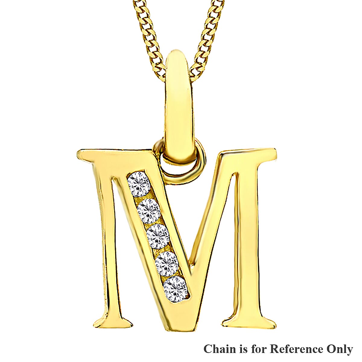 9K Yellow Gold  A   Cubic Zirconia  Pendant 0.07 ct,  Gold Wt. 0.56 Gms  0.070  Ct.