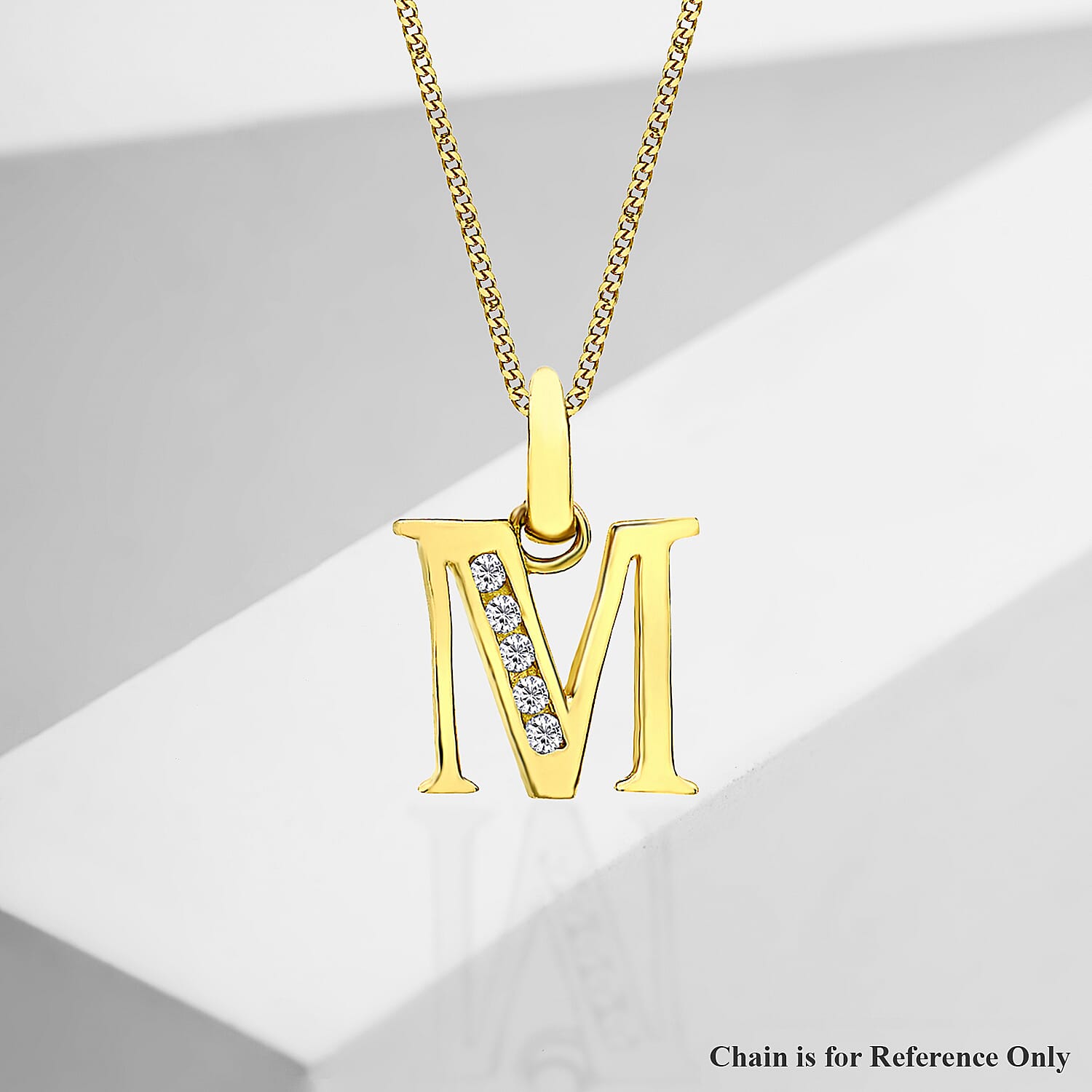 9K Yellow Gold  A   Cubic Zirconia  Pendant 0.07 ct,  Gold Wt. 0.56 Gms  0.070  Ct.