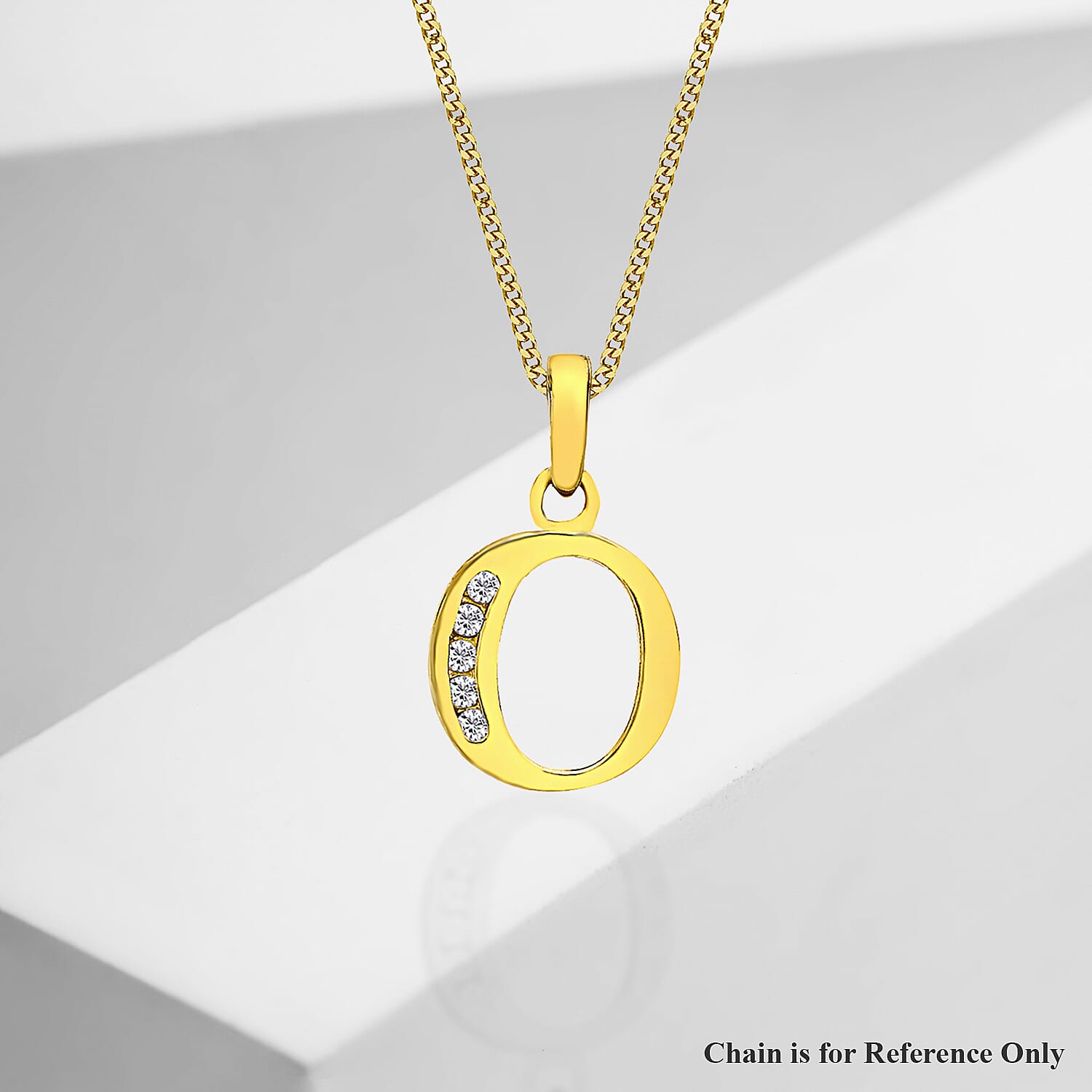 9K Yellow Gold  A   Cubic Zirconia  Pendant 0.07 ct,  Gold Wt. 0.5 Gms  0.070  Ct.