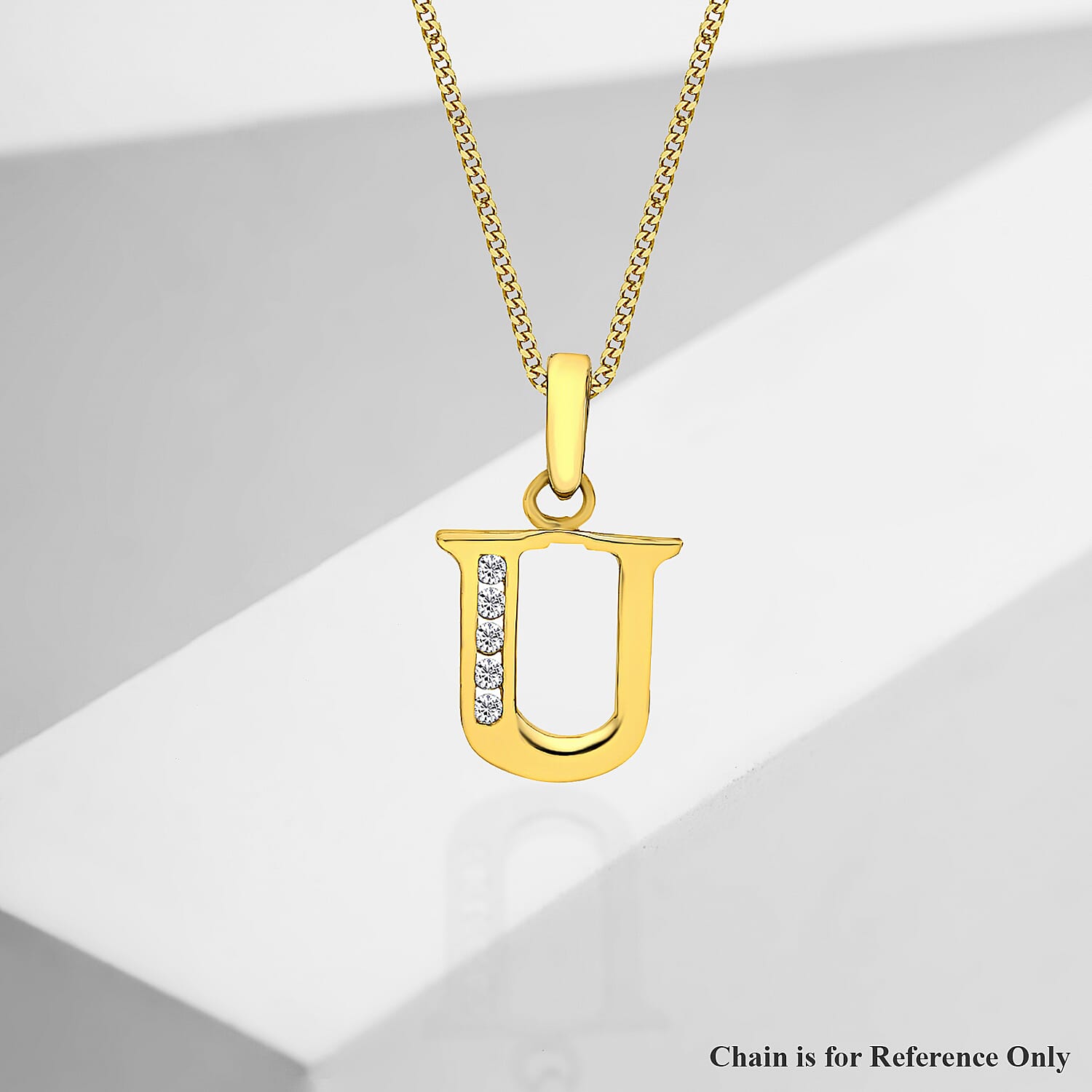 9K Yellow Gold  A   Cubic Zirconia  Pendant 0.07 ct,  Gold Wt. 0.51 Gms  0.070  Ct.